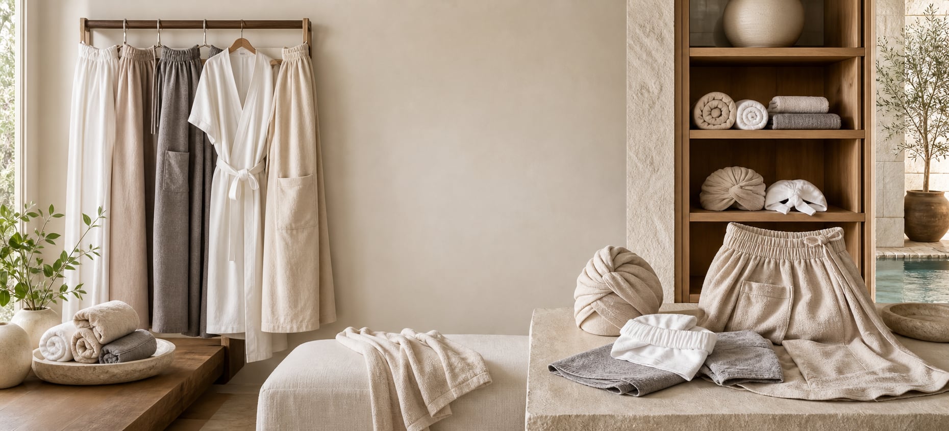 Spa Wear prepared for professional wellness hospitality use